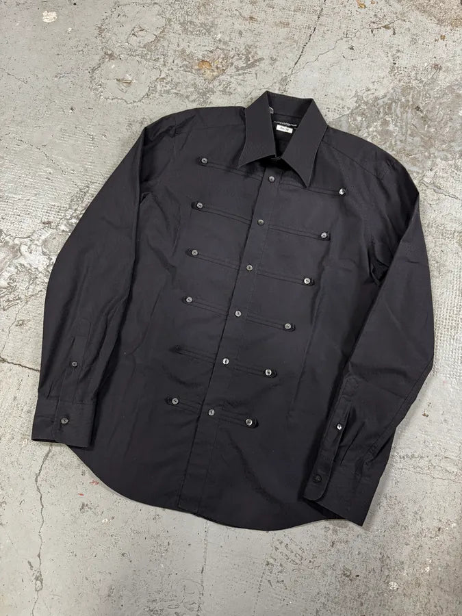 AW2017 Dolce & Gabbana Signature Naval Buttoned Black Shirt WiRQApc 2