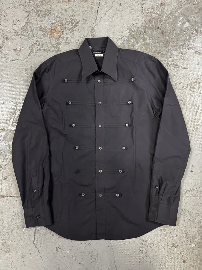 AW2017 Dolce & Gabbana Signature Naval Buttoned Black Shirt WiRQApc 0