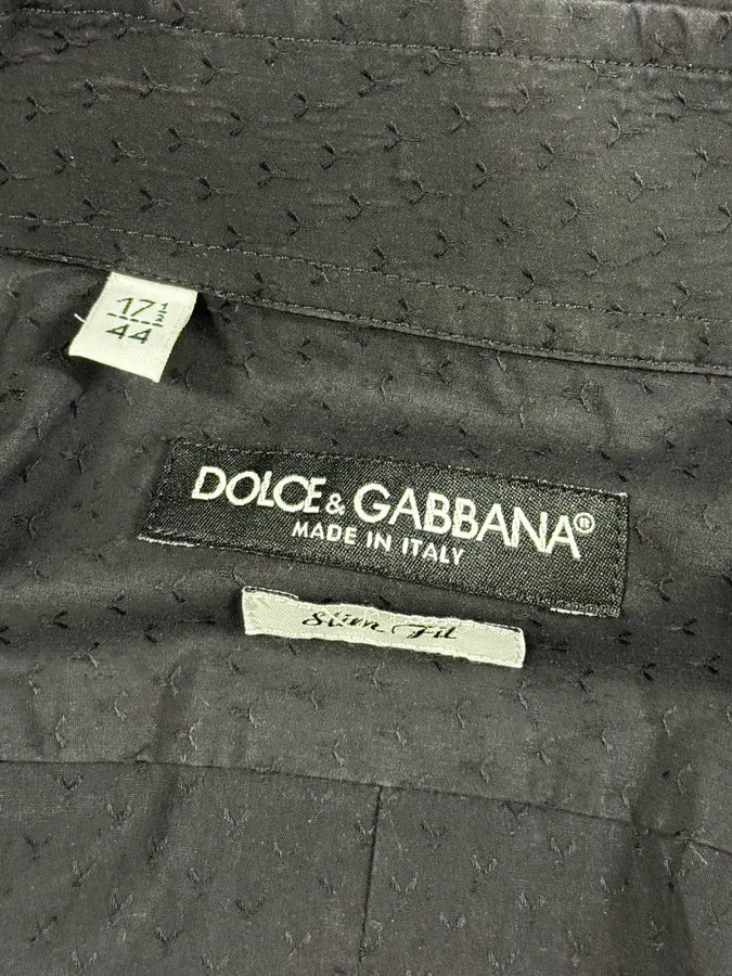 AW2017 Dolce & Gabbana Signature Naval Buttoned Black Shirt WiRQApc 7