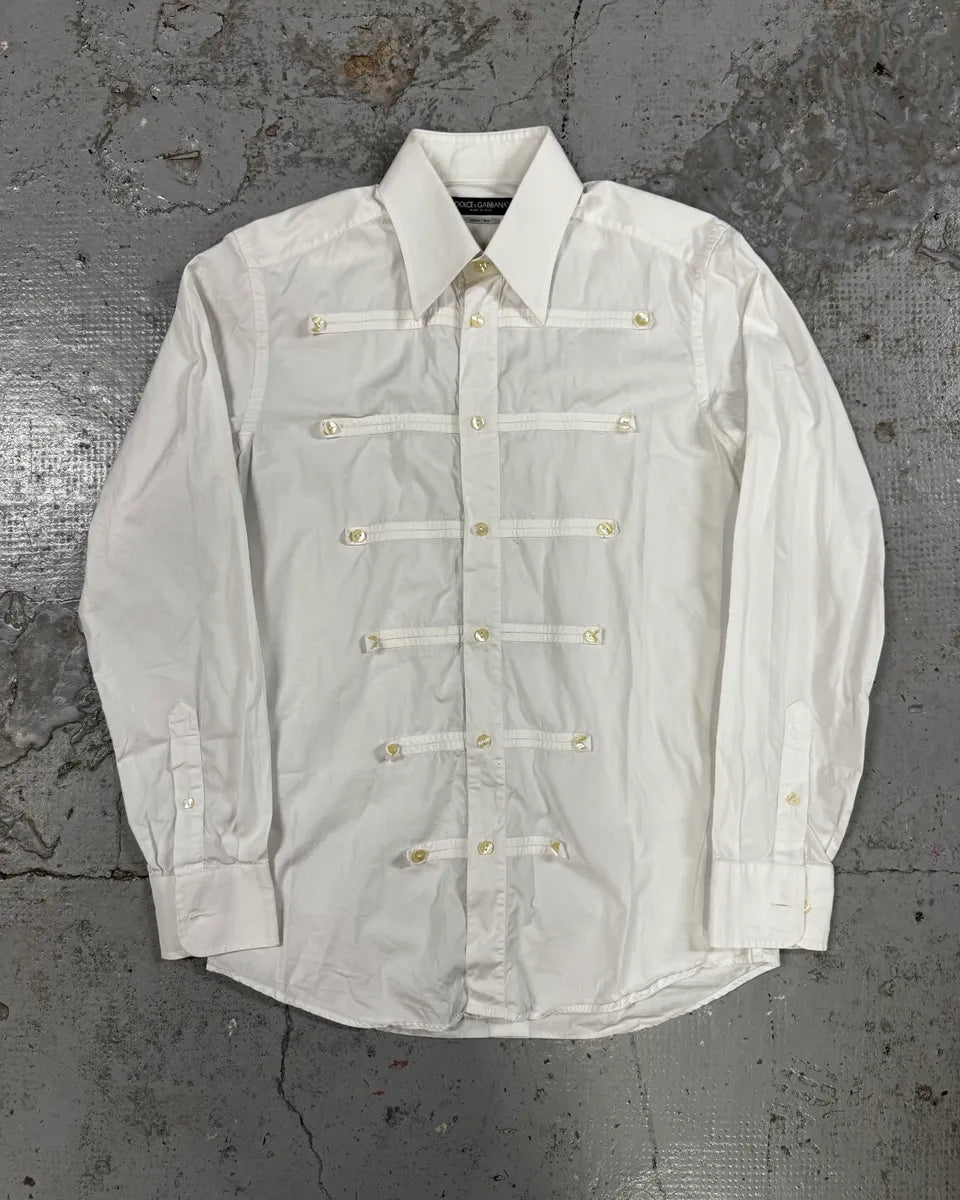 AW2017 Dolce & Gabbana White Naval Shirt KnqePxc 1
