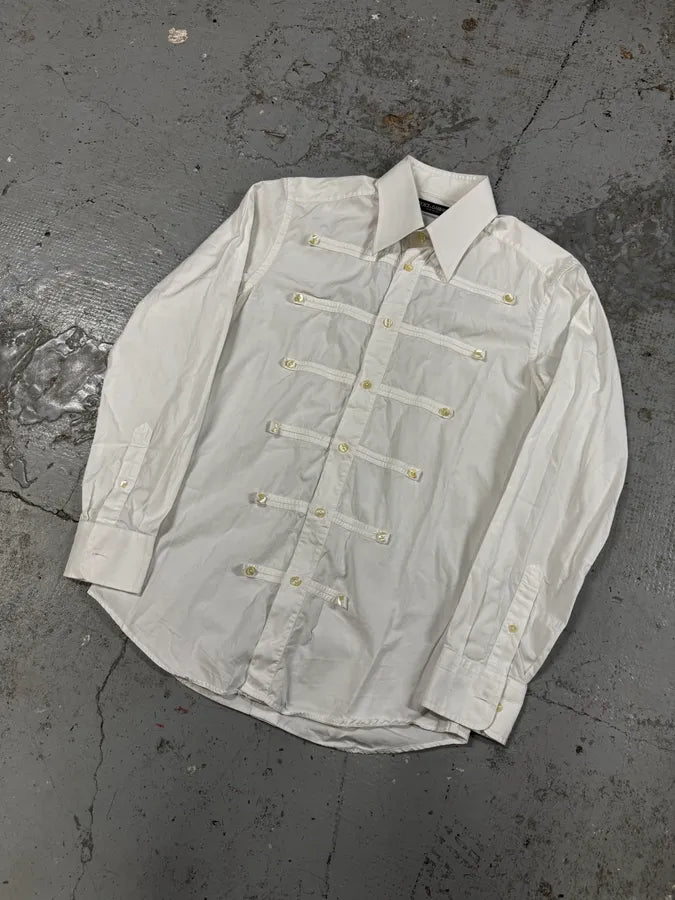 AW2017 Dolce & Gabbana White Naval Shirt KnqePxc 2