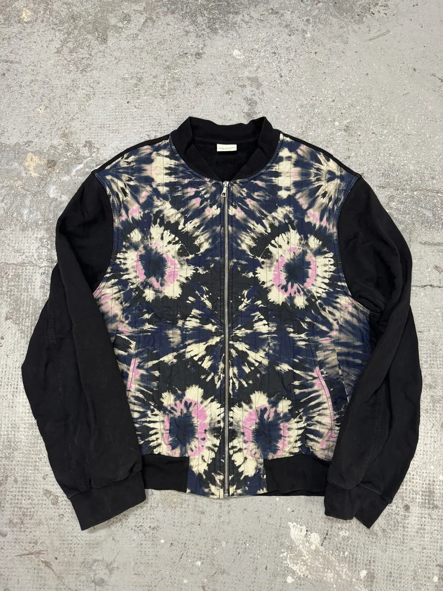 AW2017 Dries Van Noten Quilted Psychadelic Navy Bomber Jacket (L) JXzmPMJ 0
