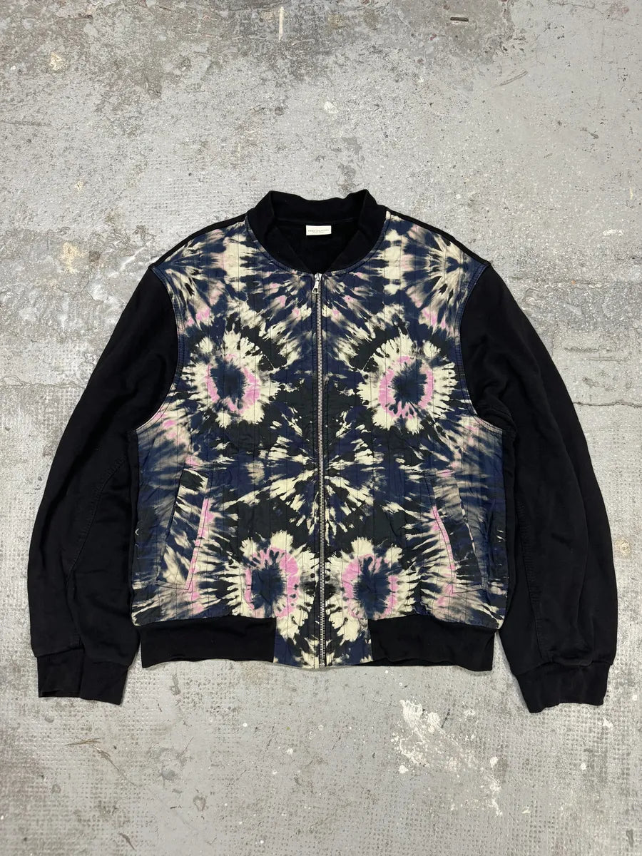 AW2017 Dries Van Noten Quilted Psychadelic Navy Bomber Jacket (L) JXzmPMJ 1