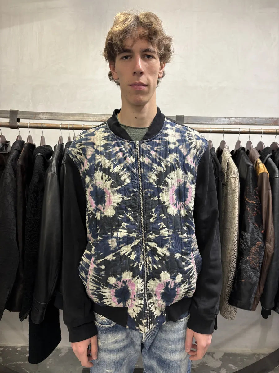 AW2017 Dries Van Noten Quilted Psychadelic Navy Bomber Jacket (L) JXzmPMJ 4