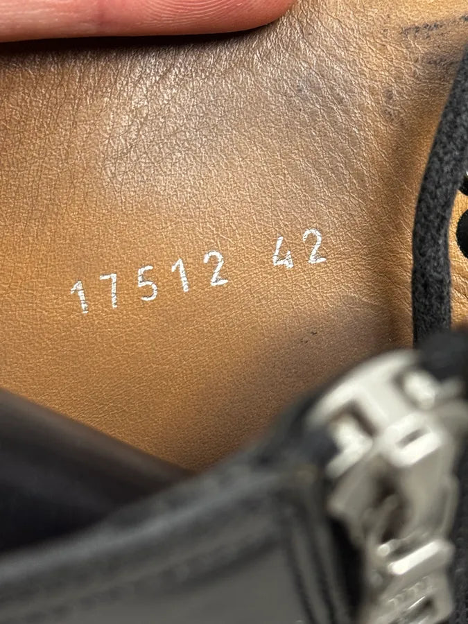 AW2017 Dries Van Noten Side Zip Black Combat Leather Boots kgvqMlj 6