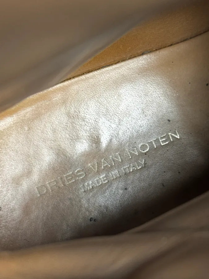 AW2017 Dries Van Noten Side Zip Black Combat Leather Boots kgvqMlj 7