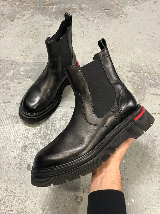 AW2017 Dsquared2 Black Leather Premium Boots jQLOisQ 0