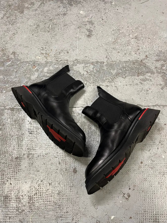 AW2017 Dsquared2 Black Leather Premium Boots jQLOisQ 2