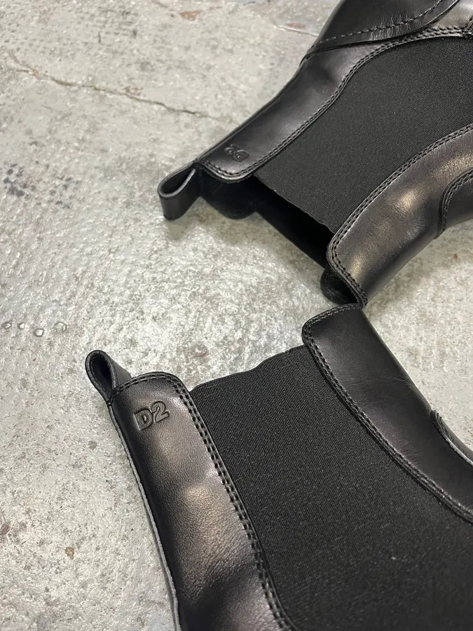 AW2017 Dsquared2 Black Leather Premium Boots jQLOisQ 3