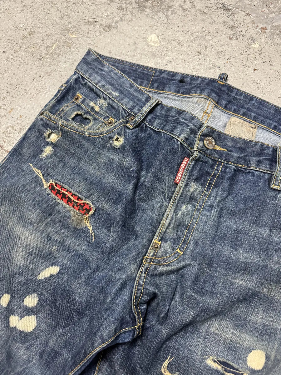 AW2017 DSquared2 Blue Distressed Slim Denim Jeans iZNpcVT 10