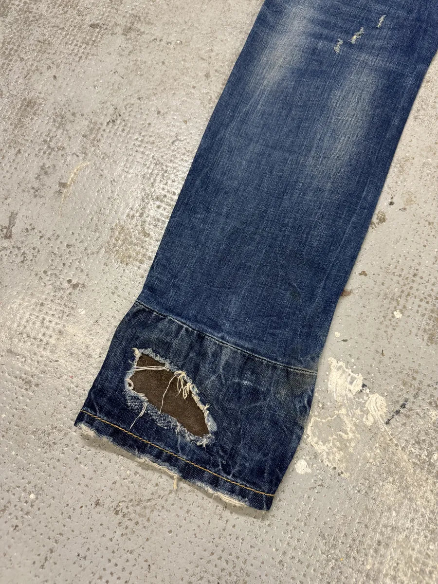 AW2017 DSquared2 Blue Distressed Slim Denim Jeans iZNpcVT 7