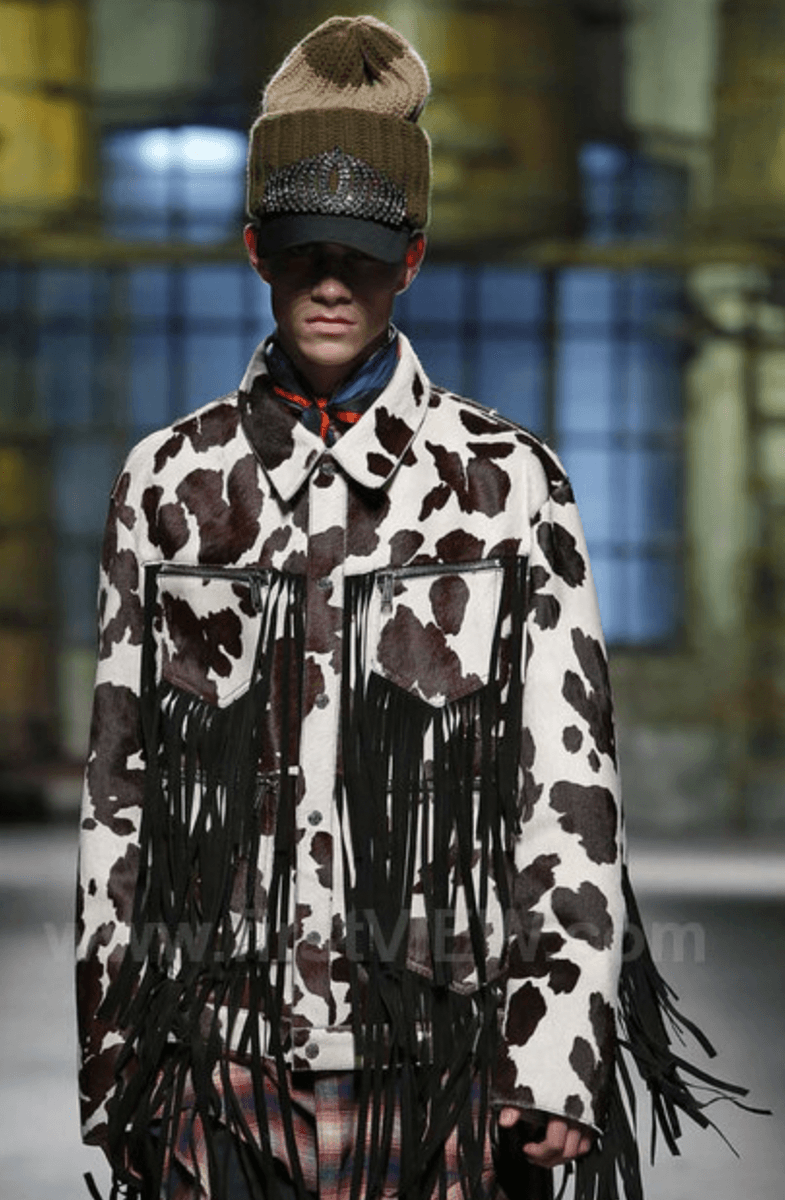 AW2017 Dsquared2 Cow White & Brown Pony Hair Leather Jacket fCMbrYf 1