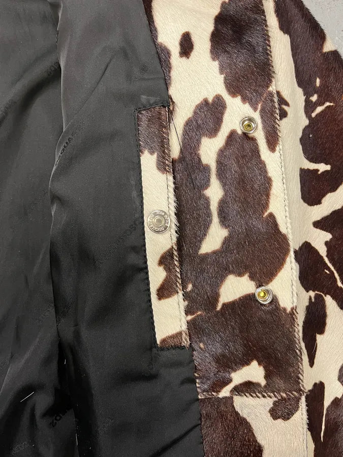 AW2017 Dsquared2 Cow White & Brown Pony Hair Leather Jacket fCMbrYf 10