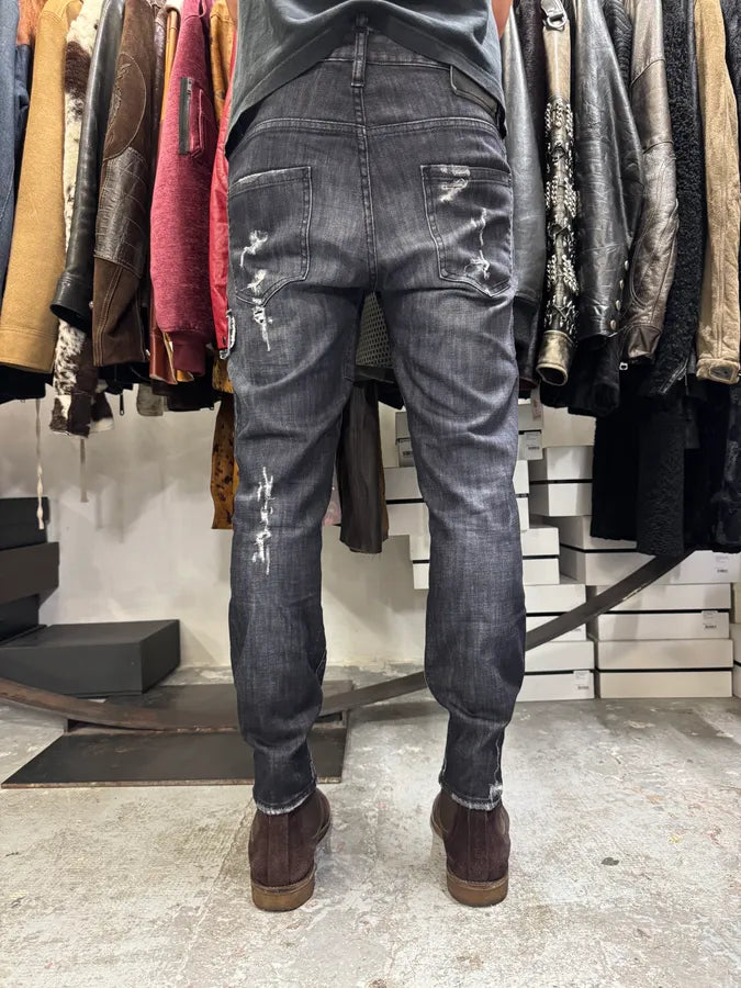 AW2017 DSquared2 Grey Distressed Denim Jeans dbCXNGz 3
