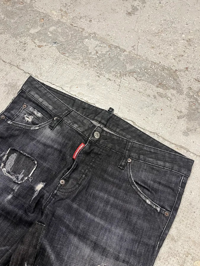 AW2017 DSquared2 Grey Distressed Denim Jeans dbCXNGz 4