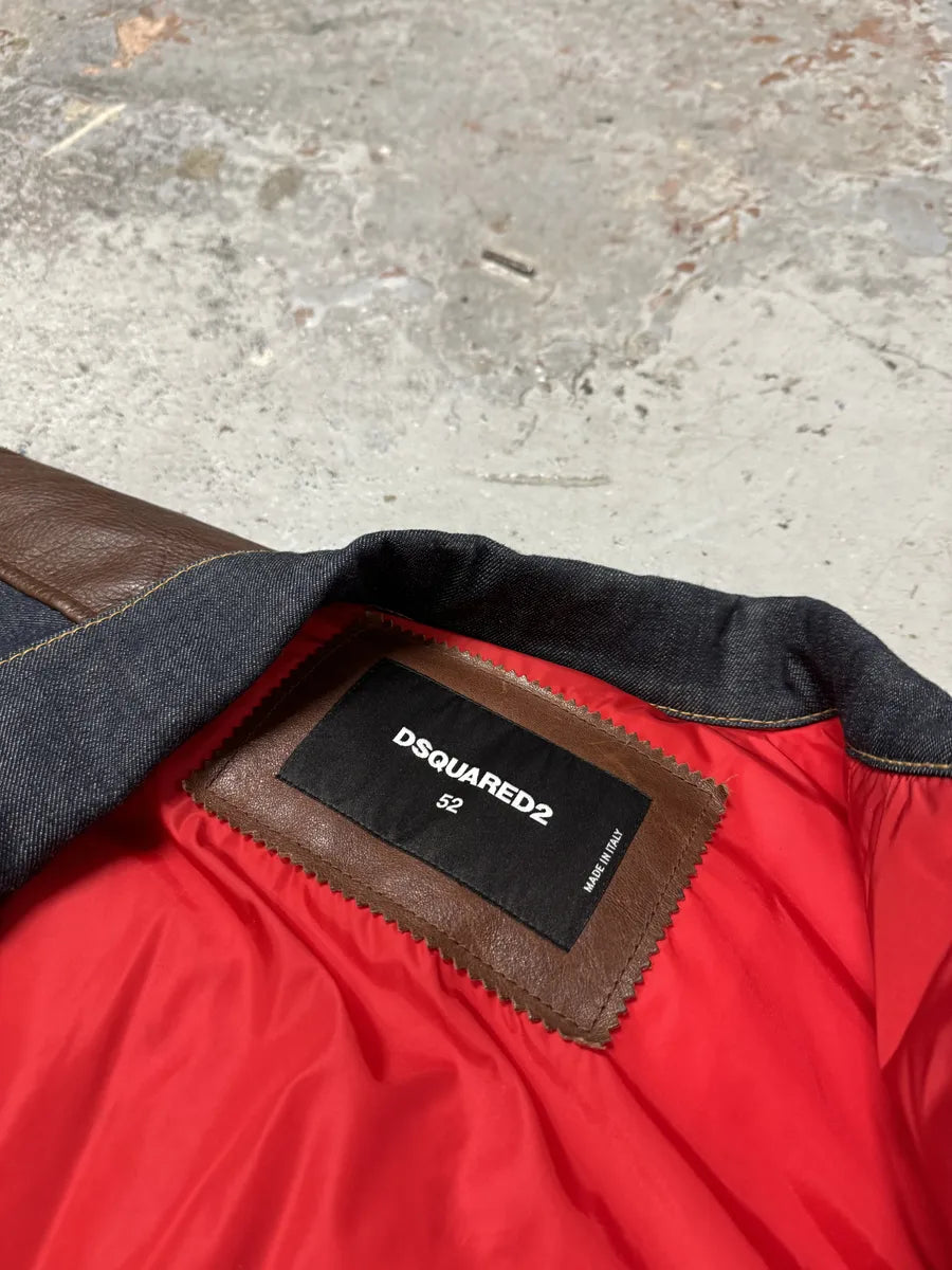 AW2017 DSquared2 Red Puffer Brut Military Denim Vest iyUBEYW 10