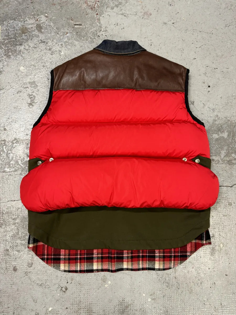 AW2017 DSquared2 Red Puffer Brut Military Denim Vest iyUBEYW 2