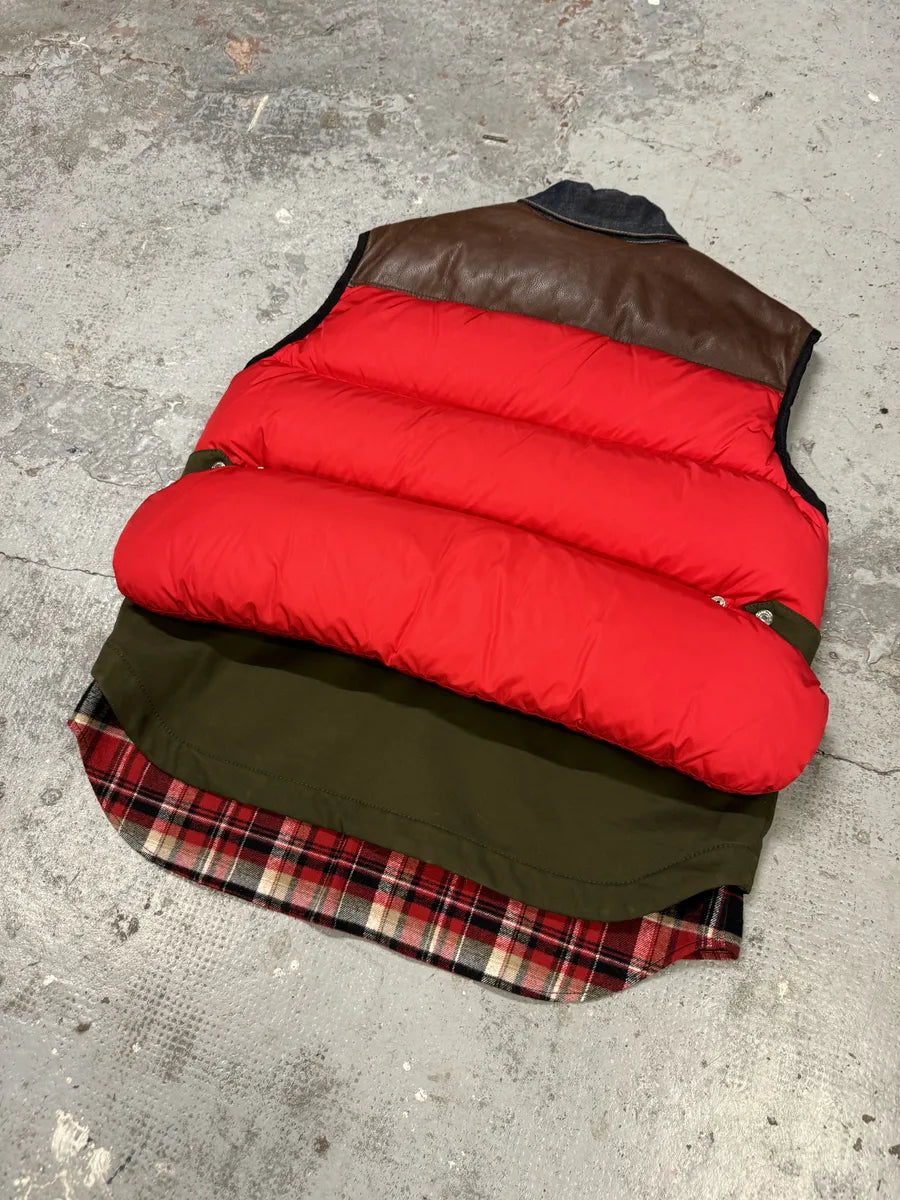 AW2017 DSquared2 Red Puffer Brut Military Denim Vest iyUBEYW 6