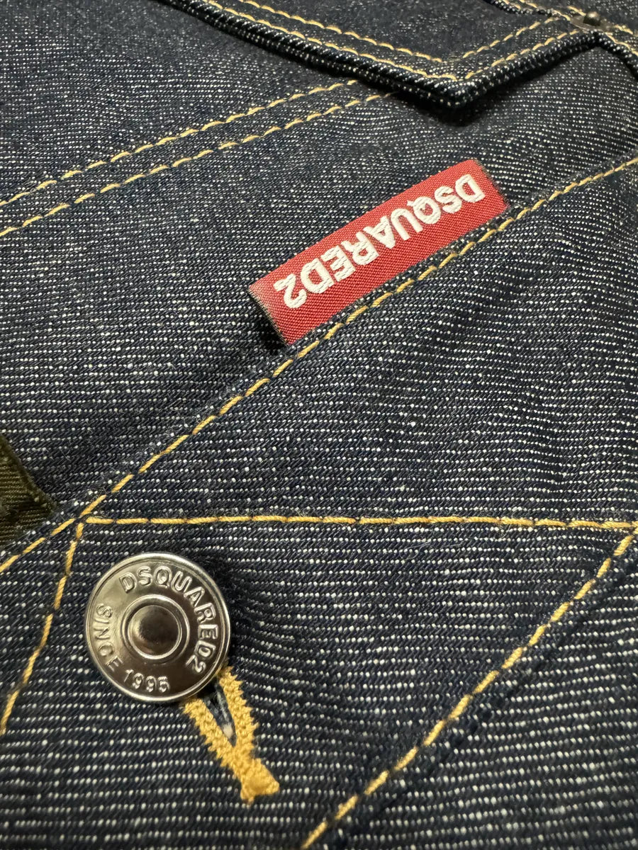 AW2017 DSquared2 Red Puffer Brut Military Denim Vest iyUBEYW 7