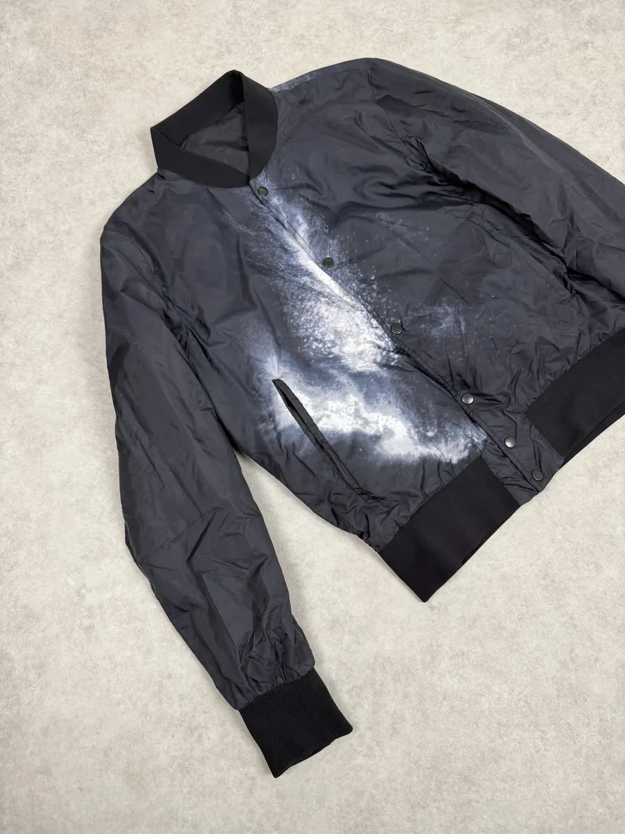 AW2017 Emporio Armani Black & White Abstract Reversible Bomber Jacket SRIvzAa 11