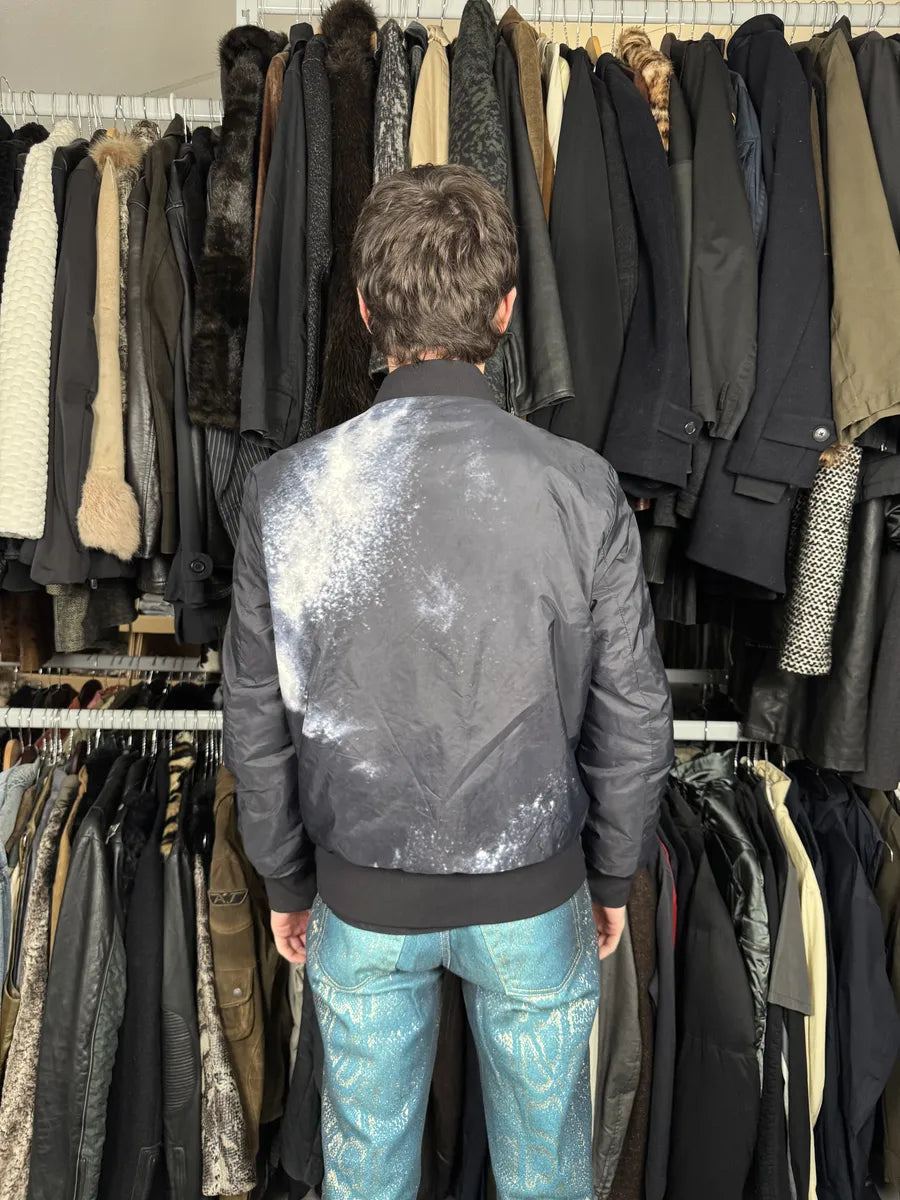 AW2017 Emporio Armani Black & White Abstract Reversible Bomber Jacket SRIvzAa 5