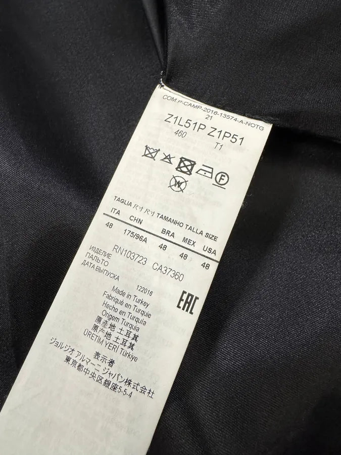 AW2017 Emporio Armani  Shearling Abstrat Wool Trench Coat lgmETHy 8