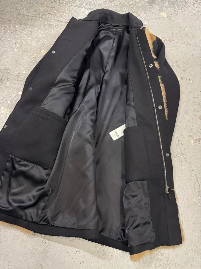 AW2017 Emporio Armani  Shearling Abstrat Wool Trench Coat lgmETHy 4