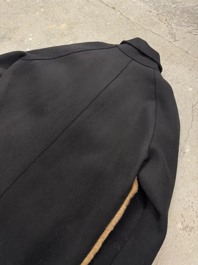 AW2017 Emporio Armani  Shearling Abstrat Wool Trench Coat lgmETHy 6