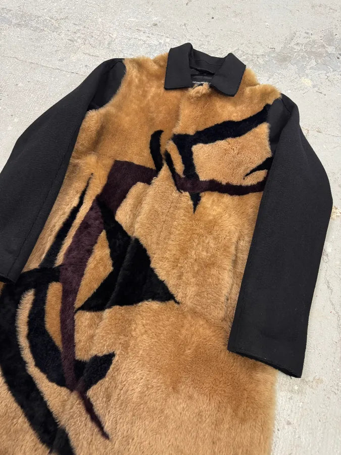 AW2017 Emporio Armani  Shearling Abstrat Wool Trench Coat lgmETHy 2