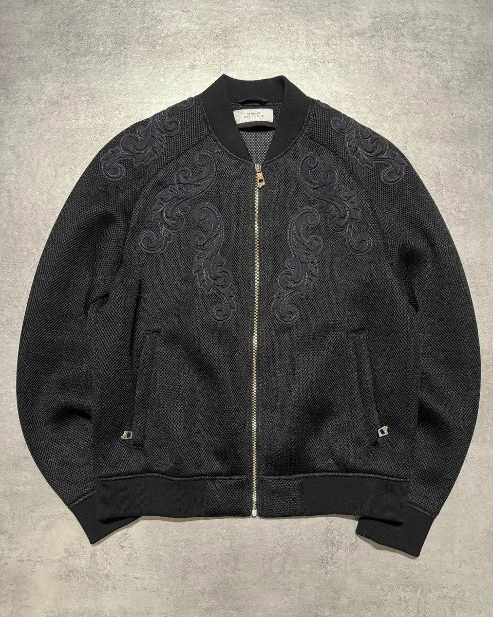 AW2017 Gianni Versace Black Italian Royal Bomber Jacket amZImJh 2