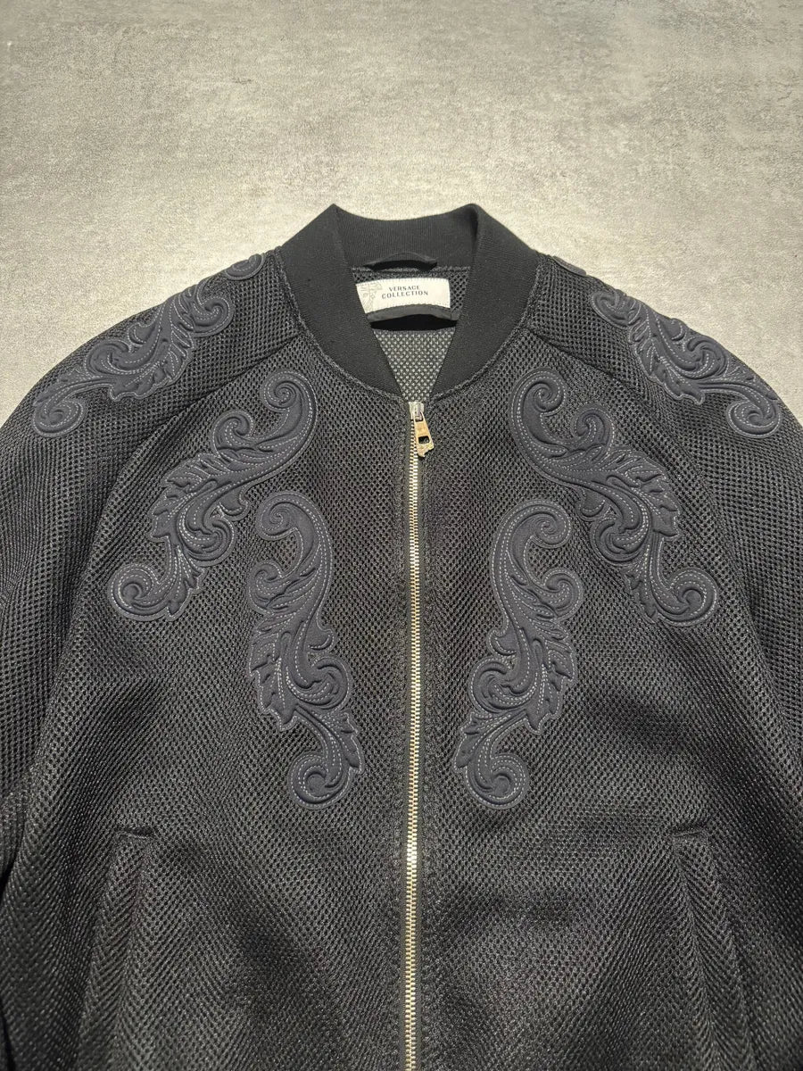 AW2017 Gianni Versace Black Italian Royal Bomber Jacket amZImJh 3
