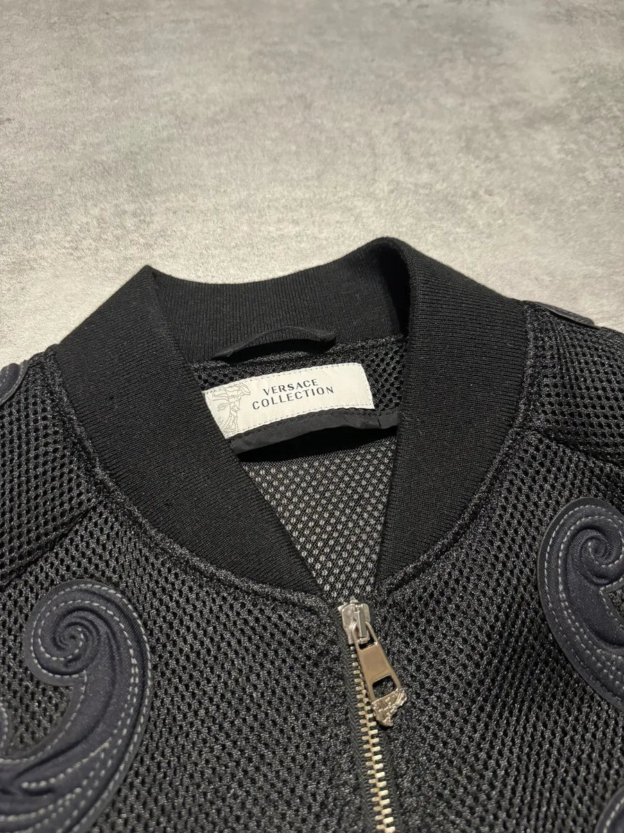 AW2017 Gianni Versace Black Italian Royal Bomber Jacket amZImJh 8