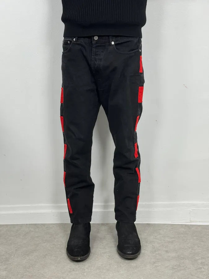 AW2017 Givenchy Black Denim Jeans with Red Patches by Riccardo Tisci fpCLUNG 1