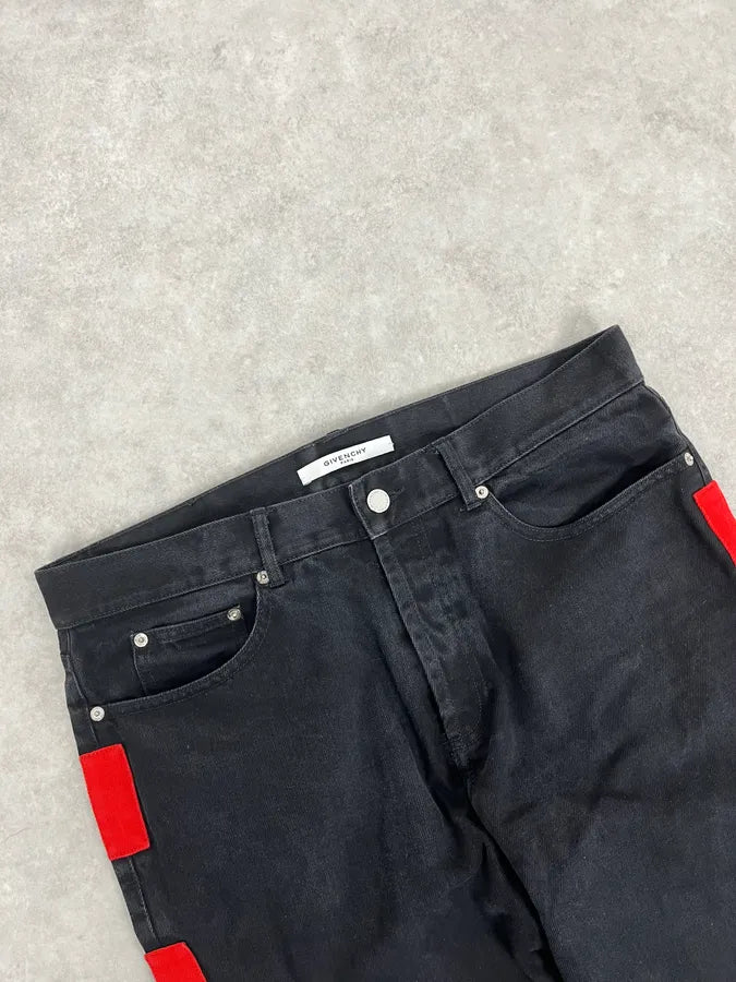 AW2017 Givenchy Black Denim Jeans with Red Patches by Riccardo Tisci fpCLUNG 5