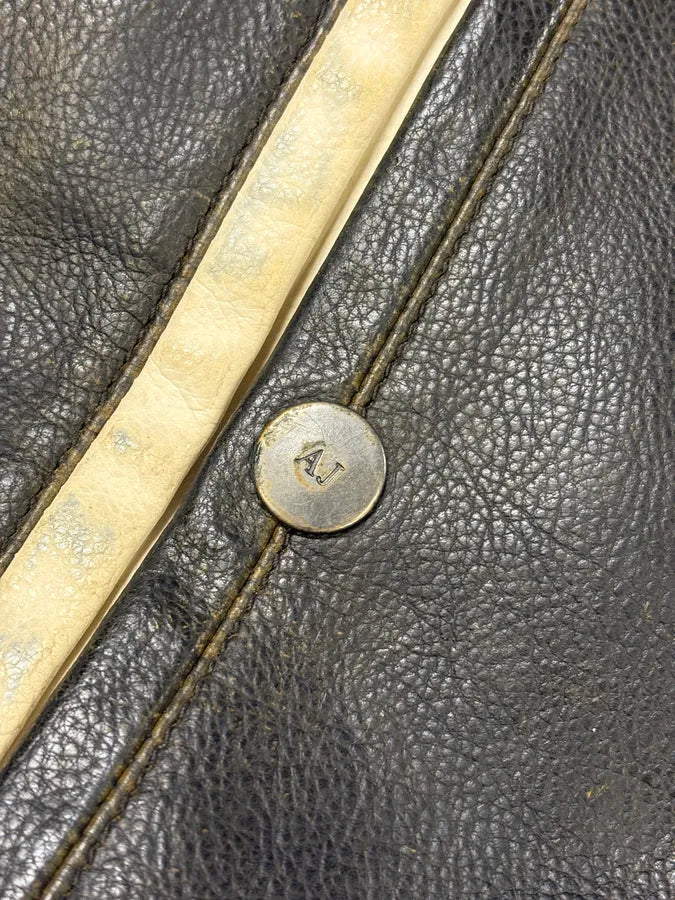 2000s Armani Brown AJ Biker Leather Jacket nHTCpur 8