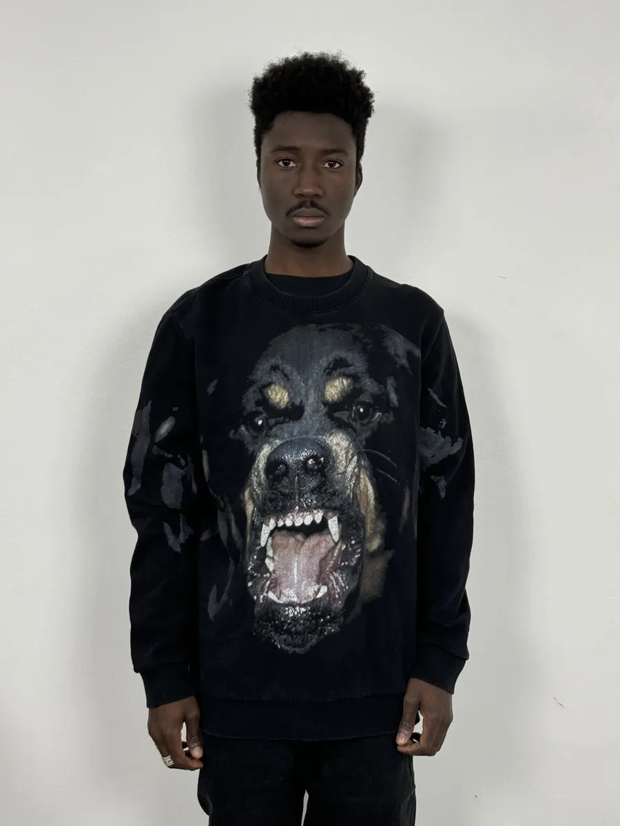 AW2017 Givenchy Black Rottweiler Dog Sweater ZQErNjZ 1