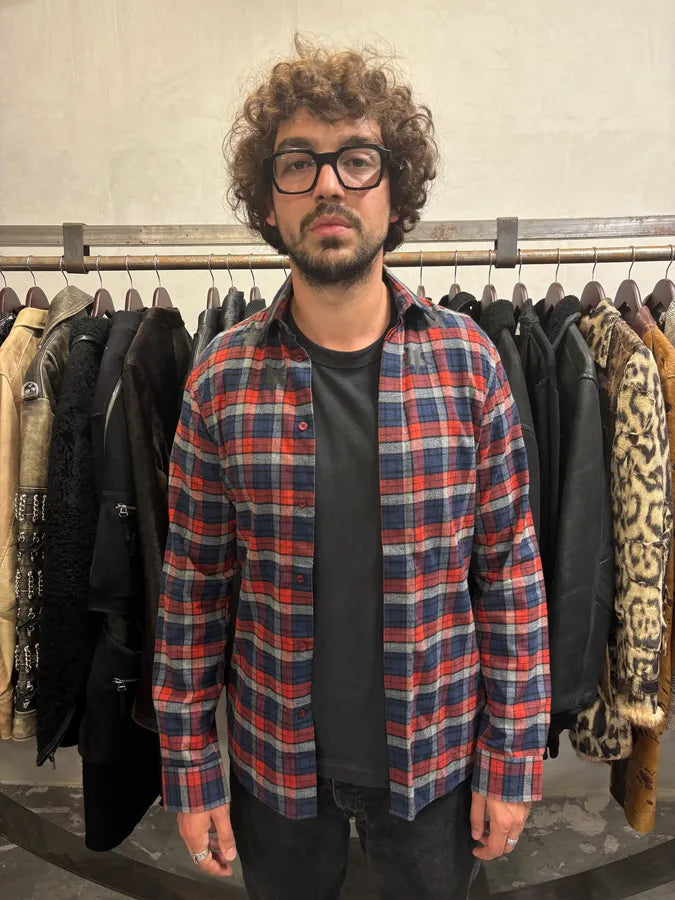 AW2017 Givenchy Canadian Checkered Red & Blue Star Shirt by Riccardo Tisci (M) ChjdqaN 1