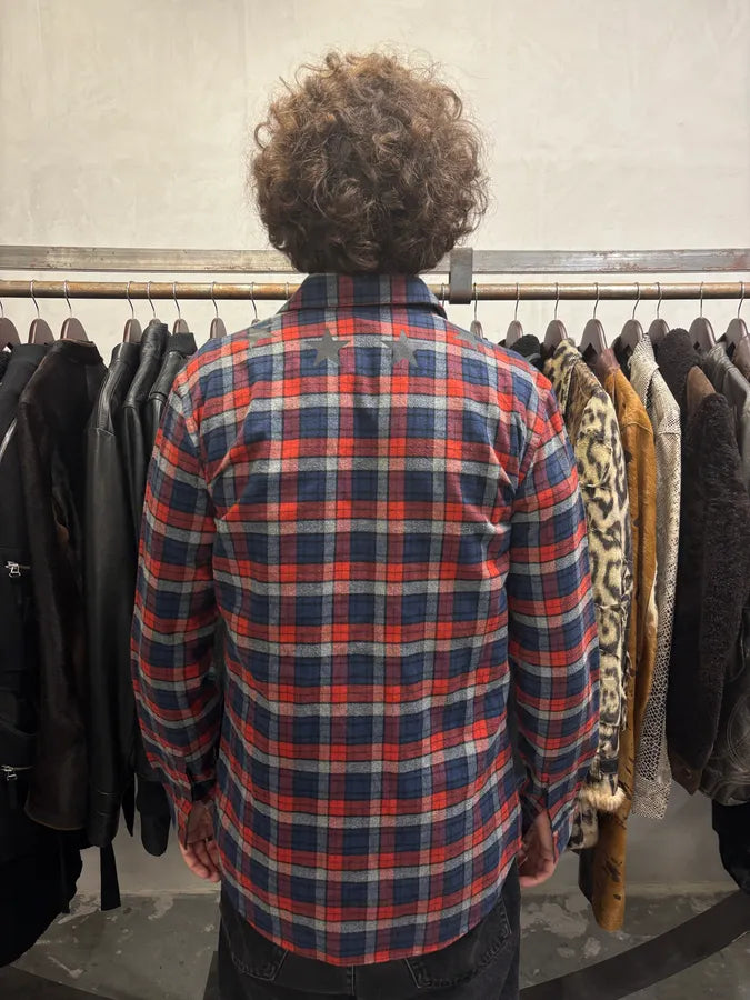 AW2017 Givenchy Canadian Checkered Red & Blue Star Shirt by Riccardo Tisci (M) ChjdqaN 2