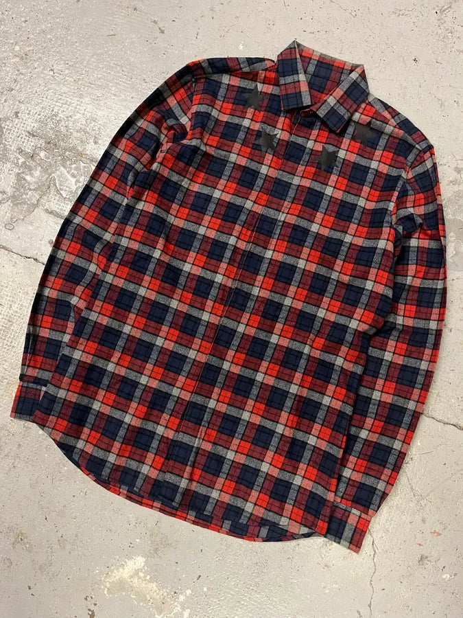 AW2017 Givenchy Canadian Checkered Red & Blue Star Shirt by Riccardo Tisci (M) ChjdqaN 3