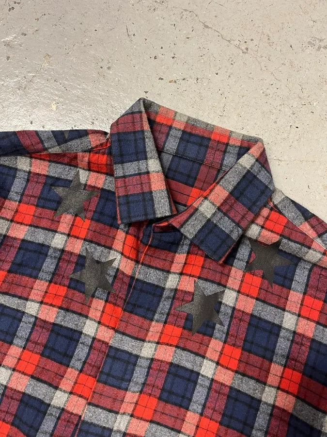 AW2017 Givenchy Canadian Checkered Red & Blue Star Shirt by Riccardo Tisci (M) ChjdqaN 7