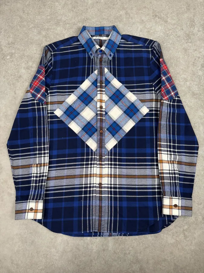 AW2017 Givenchy Navy Checkered Shirt by Riccardo Tisci zZMWGpK 0
