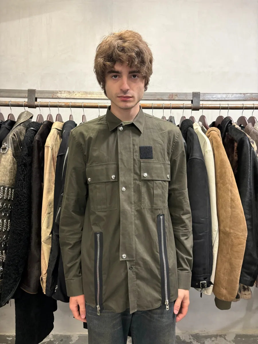AW2017 Givenchy Olive Multi Zips Shirt SAPqSrp 0