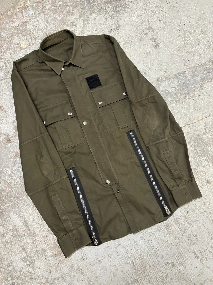 AW2017 Givenchy Olive Multi Zips Shirt SAPqSrp 4