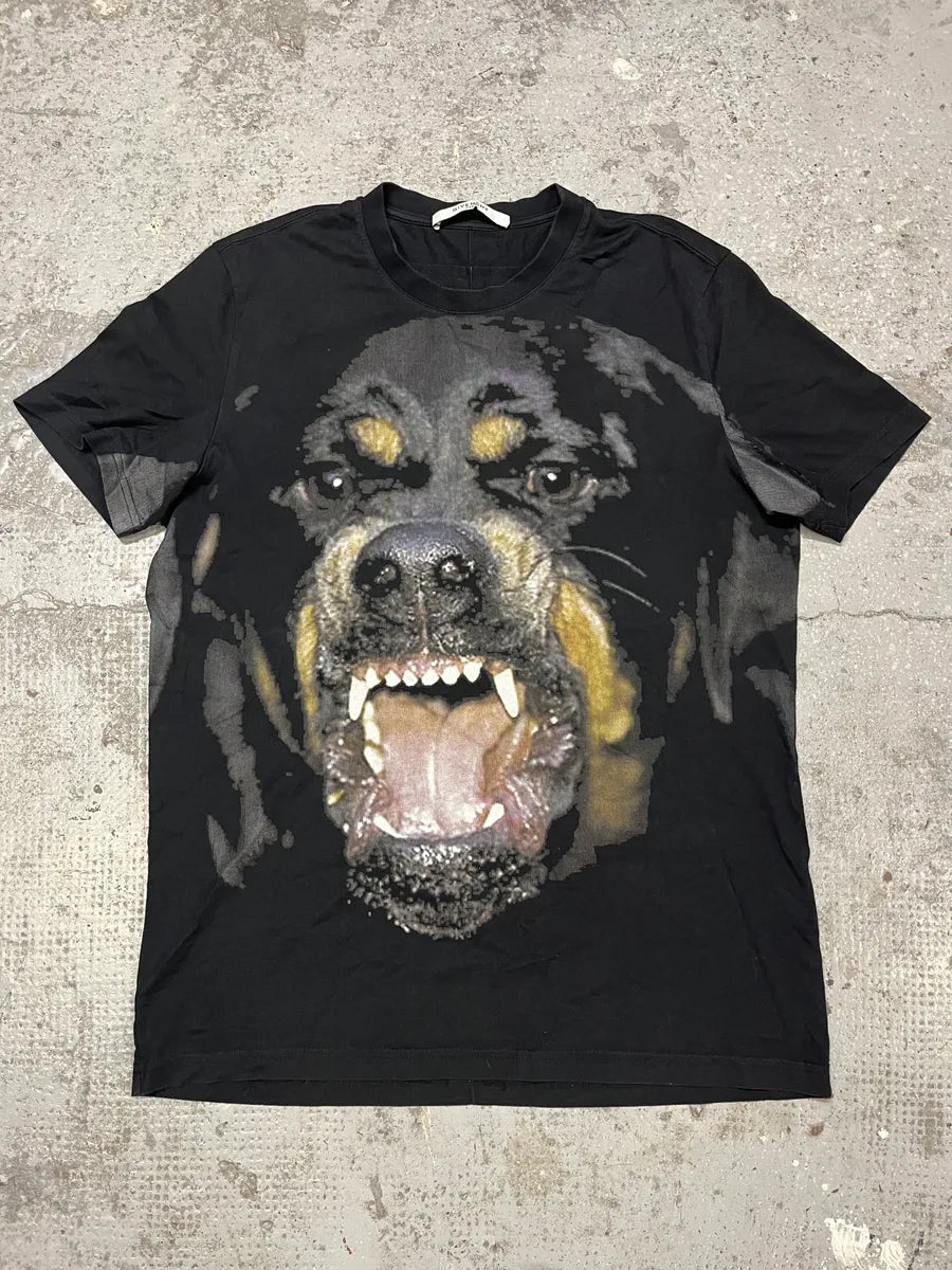 AW2017 Givenchy Rottweiler Dog Black Tee-Shirt by Riccardo Tisci (M) mQLvnbi 0