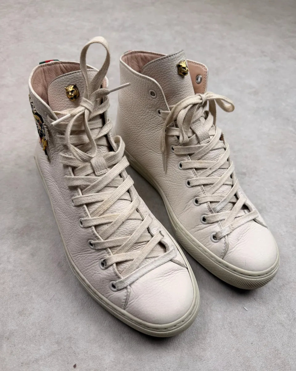 AW2017 Gucci Leather Tiger Embroidered High Sneakers by Alessandro Michele SaqCphB 1