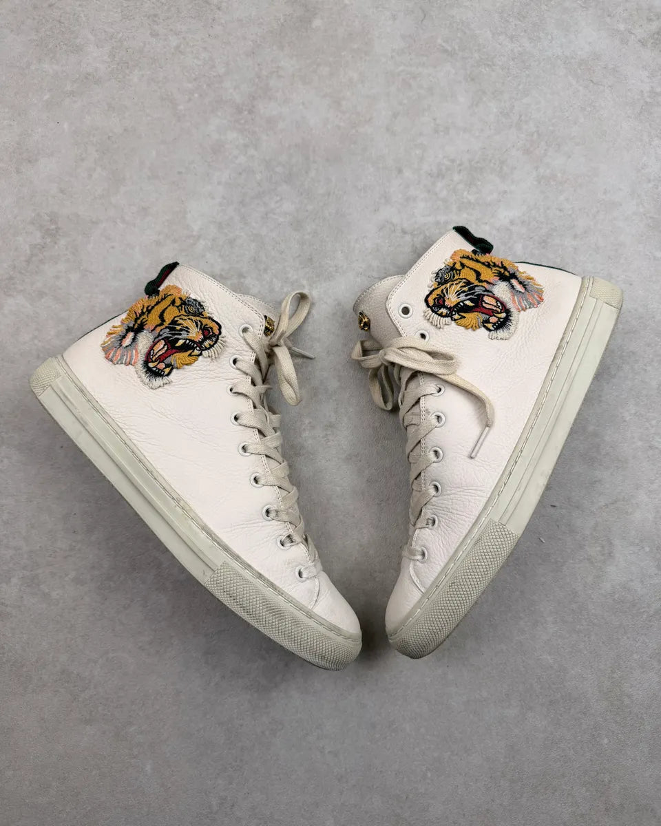 AW2017 Gucci Leather Tiger Embroidered High Sneakers by Alessandro Michele SaqCphB 3
