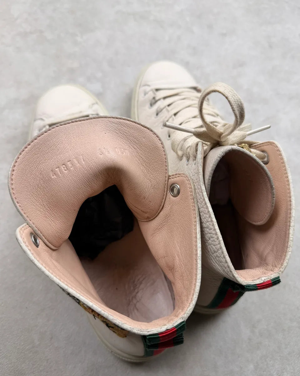AW2017 Gucci Leather Tiger Embroidered High Sneakers by Alessandro Michele SaqCphB 5