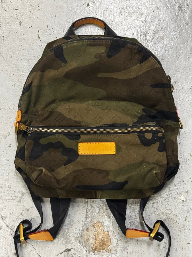 AW2017 Louis Vuitton X Supreme Khaki Camo Monogram Backpack dWXoJdI 0