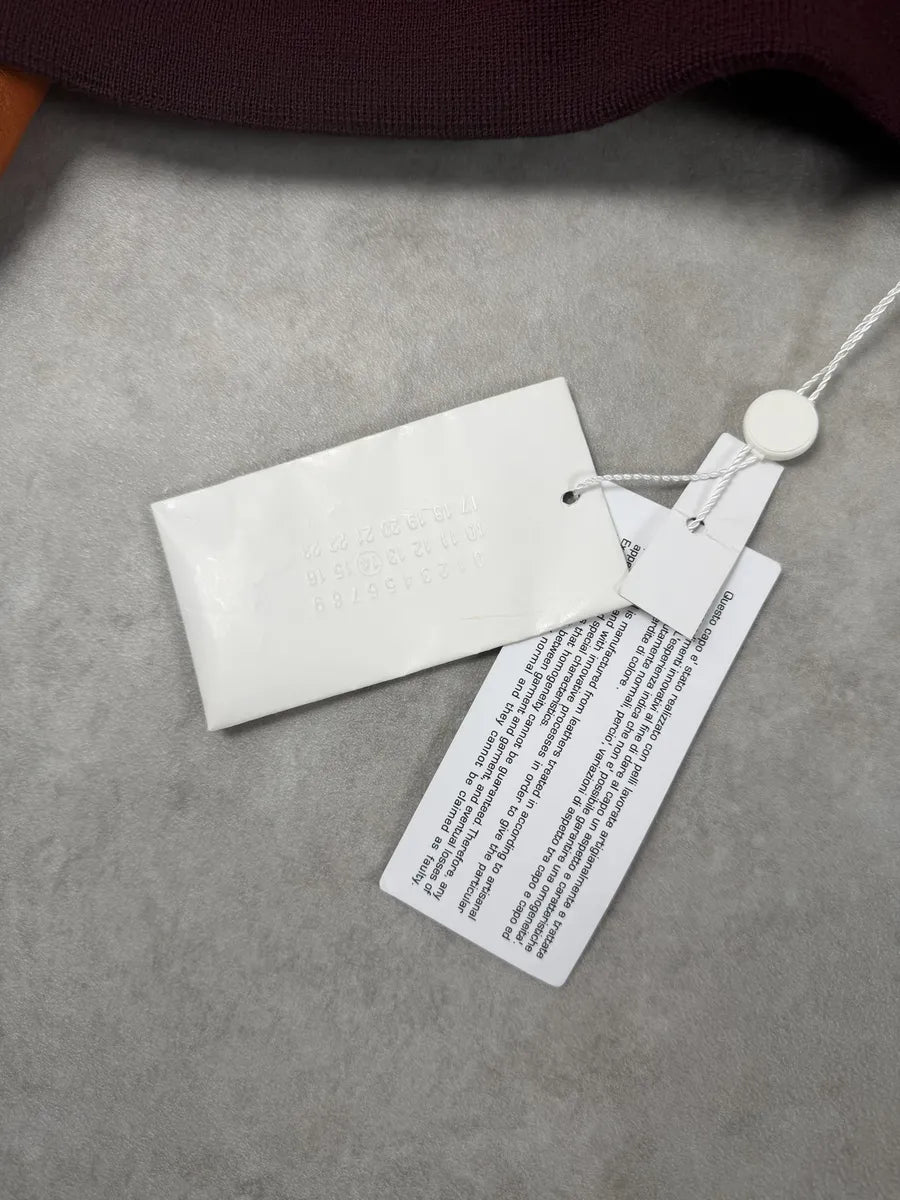 AW2017 Maison Margiela Bordeaux Wool & Orange Leather Aviator Bomber Jacket lDPCNQX 10