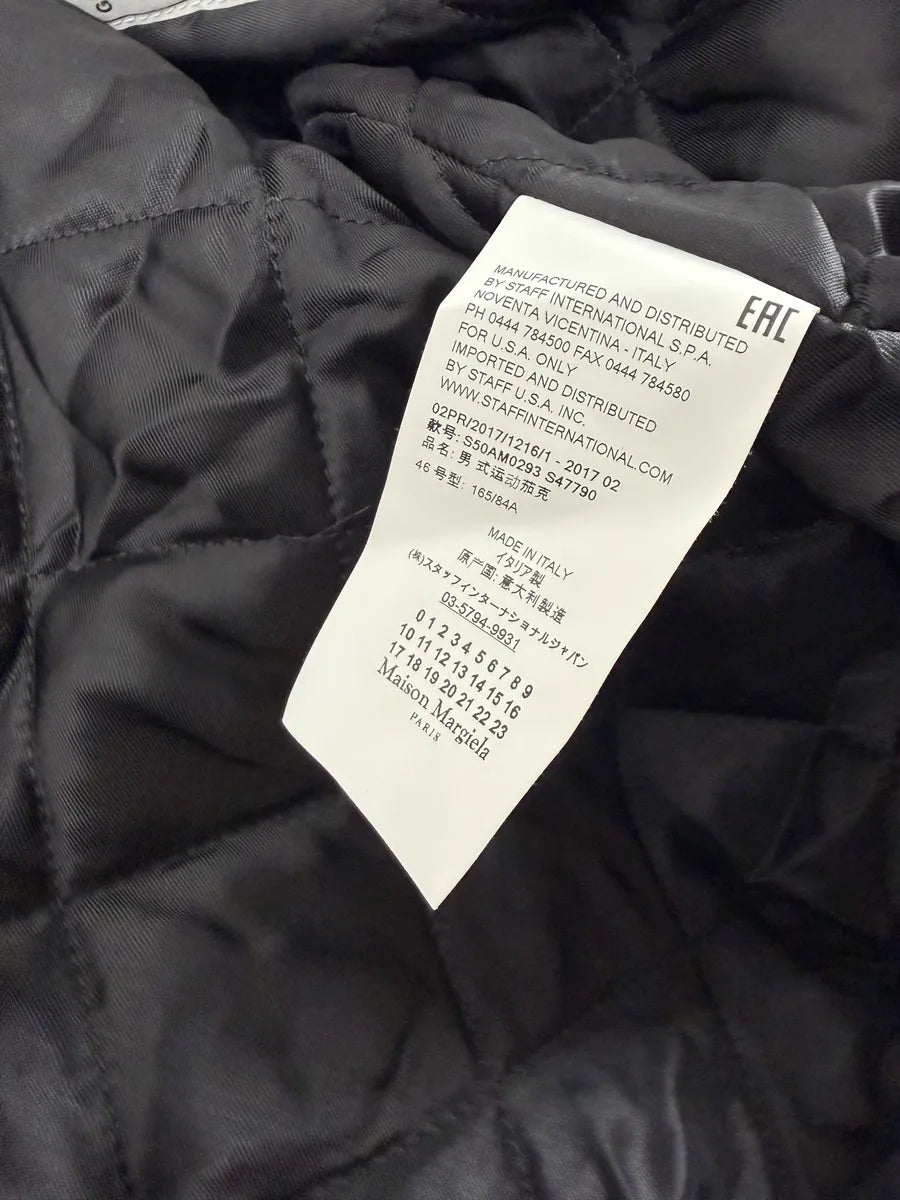 AW2017 Maison Margiela Bordeaux Wool & Orange Leather Aviator Bomber Jacket lDPCNQX 8